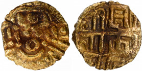 Unlisted and Rare Base Gold Masha Coin of Chandellas of Jejakabhukti of King Trailokya Varman.
