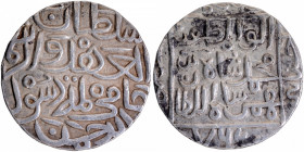 Extremely Fine Silver Tanka Coin of Muhammad Shah I of Hadrat Ahsanabad Mint of Bahmani Sultanate, Completely visible Hijri year in margin.