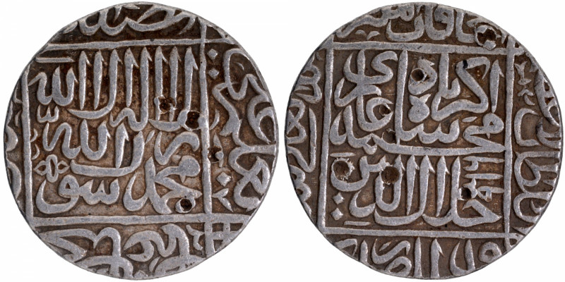 Akbar, Agra Mint, Silver Rupee, AH 966, Broad flan, Early Issue, Obv: Arabic leg...