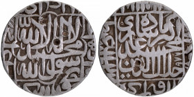Unlisted & Rare Silver Rupee Coin of Akbar of Agra Mint, al sultan ul azam khuld Allahu taala mulkahu in the margin.
