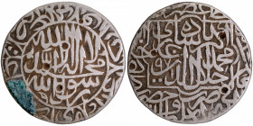 Sharp Striked Silver Rupee Coin of Akbar of Hadrat Dehli Mint,  four Caliphs names in the margin.