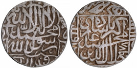 Unlisted Type Very Rare Silver Rupee Coin of Akbar of Hadrat Dehli Mint.