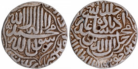 Rare Broad Flan Silver Rupee Coin of Akbar of Jaunpur Dar ul khilafa Mint.