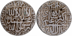 Unlisted Type Very Rare Silver Rupee Coin of Akbar of Lahore Mint in extremely fine condition.