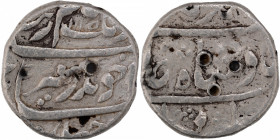 Greate Mule Silver One Rupee Coin of Aurangzeb & Muhammad Shah, Two different rulers legend struck in a single coin.