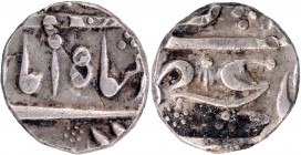 Silver Half Rupee Coin of Azamnagar Gokak Mint of Maratha Confederacy.
