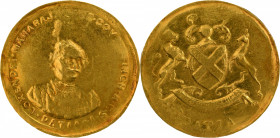 Gold Nazarana Half Mohur Coin of Govind Singh of Datia State.