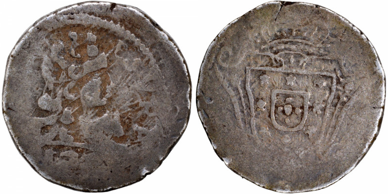 Indo Portuguese, Goa, D.Joao V (1706-1750 AD), Silver Pardao (300 Reis), Obv: he...