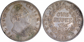 Silver One Rupee Coin of King William IIII of Calcutta Mint of 1835.