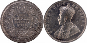 Silver One Rupee Coin of King George V of Calcutta Mint of 1911.