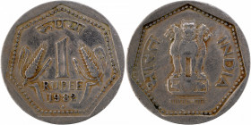 Copper Nickel One Rupee Coin of Bombay Mint of 1982 of Republic India.