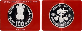 Proof Piefort Coin Set of International Year of the Child of Bombay Mint of 1981 of Republic India.