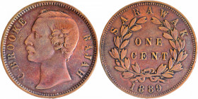 Bronze One Cent Coin of Charles Brooke of Malaysia.
