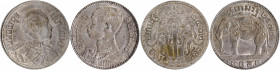 Silver Half Baht Coins of Thailand.
