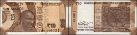 Error Ten Rupees Banknote Signed by Urjit Patel of Republic India of 2018.