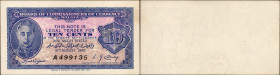 Uniface Ten Cents Banknote of King George VI of Malaya of 1940.