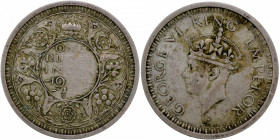 Misprint Error Silver One Rupee Coin of King George VI of Bombay Mint of 1945.
