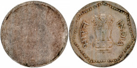 Uniface Error Copper Nickel One Rupee Coin of Republic India.