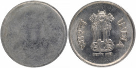 Uniface Error Stainless Steel One Rupee Coin of Republic India.