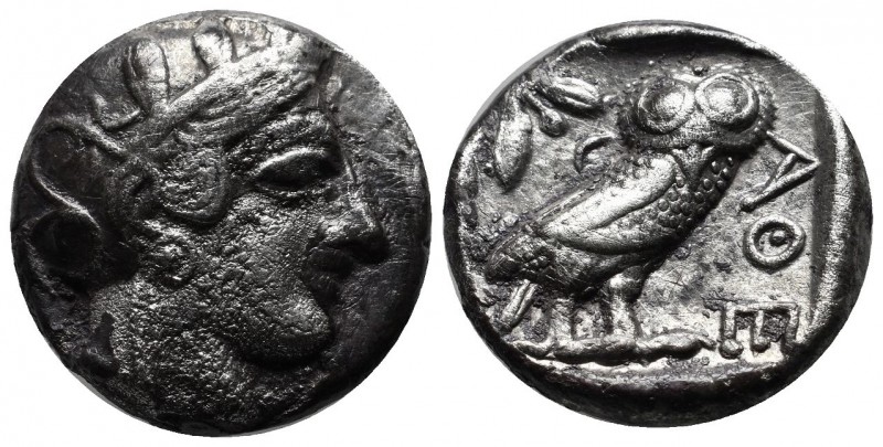 Attica, Athens. Circa 454-404 BC. AR Tetradrachm (23mm, 16.68g). Helmeted head o...