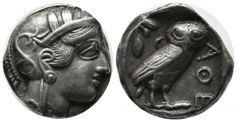 Attica, Athens. Circa 454-404 BC. AR Tetradrachm (23mm, 17.02g). Head of Athena ...