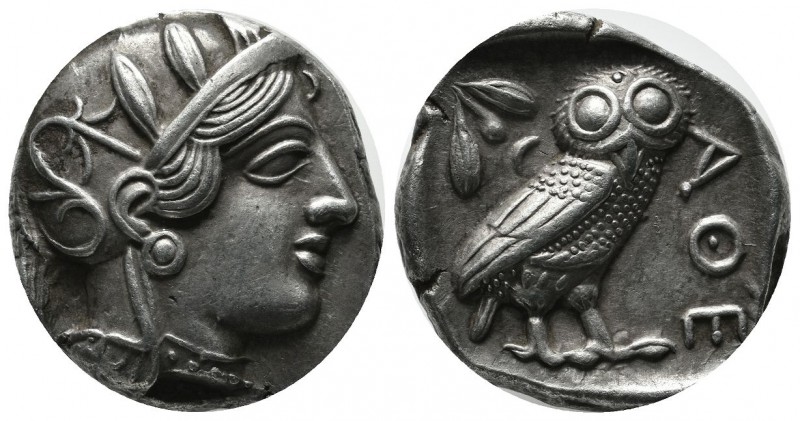 Attica, Athens. Circa 454-404 BC. AR Tetradrachm (25mm, 17.00g). Head of Athena ...