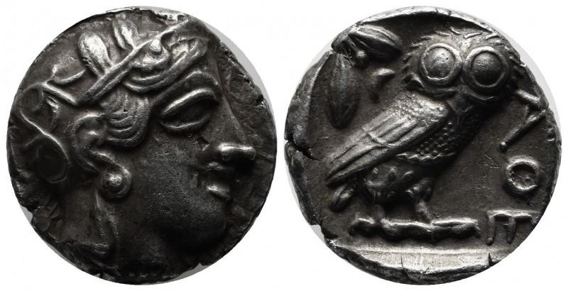 Attica, Athens. Circa 454-404 BC. AR Tetradrachm (25mm, 17.03g). Helmeted head o...