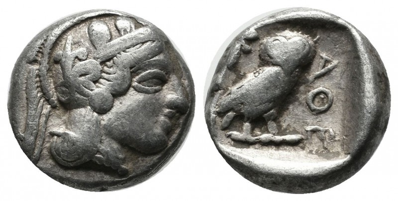 Attica, Athens. Circa 465/2-454 BC. AR Drachm (14mm, 4.16g). Helmeted head of At...