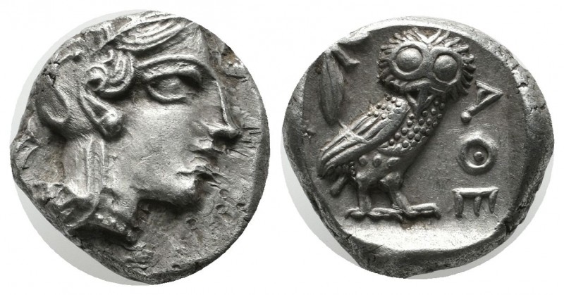 Attica, Athens. Circa 465/2-454 BC. AR Drachm (14mm, 4.25g). Helmeted head of At...
