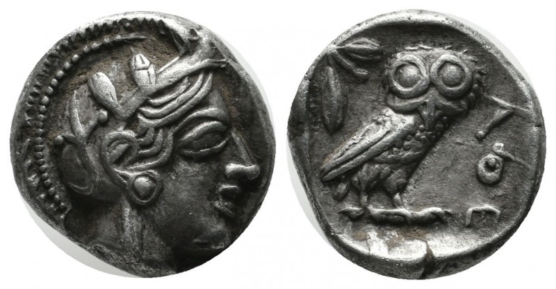 Attica, Athens. Circa 465/2-454 BC. AR Drachm (15mm, 4.26g). Helmeted head of At...