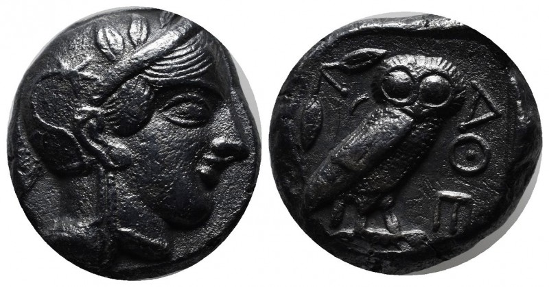 Attica, Athens, Circa 454-404 BC. AR Tetradrachm (23mm, 17.12g). Helmeted head o...