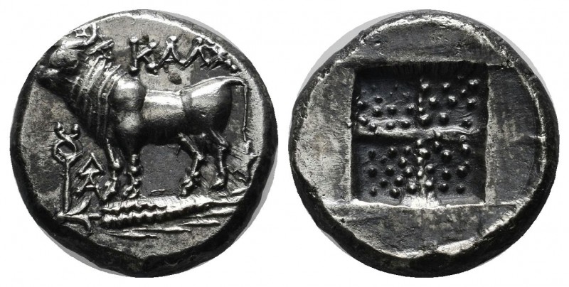 Bithynia, Kalchedon circa 367-340 BC. AR Drachm (15mm, 3.72g). Bull standing lef...