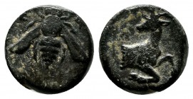 Ionia, Ephesos, circa 370-350 BC. AE (11mm, 1.96g). E - Φ. Bee. / Forepart of a stag right, head left. SNG Kayhan I -; SNG Copenhagen 244.