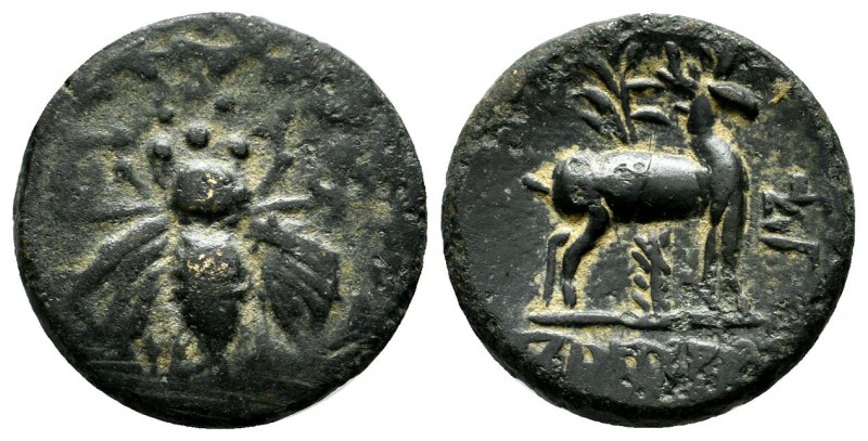 Ionia, Ephesos, late 2nd-early 1st century BC. AE (18mm, 3.41g) Iopyros, magistr...
