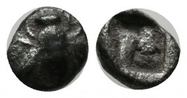 Ionia, Ephesos. Circa 550-500 BC. AR Obol (7mm, 0.39g). Bee. / Quadripartite incuse square. Karwiese Series III; SNG Kayhan I -.