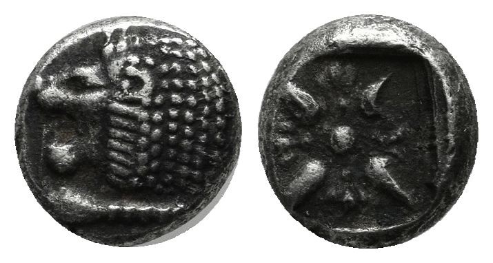 Ionia, Miletos. Late 6th-early 5th century BC. AR Obol – Hemihekte (8mm, 1.04g)....