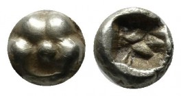 Ionia, Uncertain. Circa 600-550 BC. EL 1/24 Stater (5mm, 0.58g). Figural type. Lion's paw. / Incuse punch. Weidauer -; SNG Kayhan 724; Rosen 283-4.