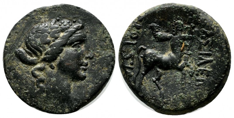 Kings of Bithynia. Prusias II Kynegos (182-149 BC). AE (22mm, 5.95g). Draped bus...