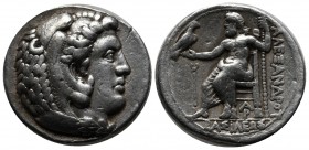 Kings of Macedon. Alexander III – Philip III. Circa 324/3-320 BC. AR Tetradrachm (26mm, 17.10g). In the name of Alexander III. Arados mint. Struck und...