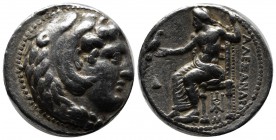 Kings of Macedon. Alexander III "the Great" 336-323 BC. AR Tetradrachm (26mm, 17.19g).Babylon mint. Head of Herakles to right, wearing lion skin headd...