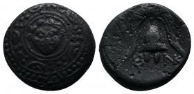 Kings of Macedon. Alexander III ‘The Great’ (336-323 BC). AE (16mm-3.47g). Salamis mint. Struck under Nikokreon, c.323-315 BC. Gorgoneion in the cente...
