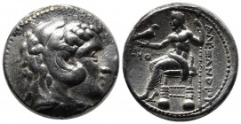Kings of Macedon. Alexander III ‘the Great’. 336-323 BC. AR Tetradrachm (26mm, 17.16g). Ake mint. Dated CY 31 (316/5 BC). Head of Herakles right, wear...