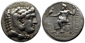 Kings of Macedon. Alexander III 'the Great' (336-323 BC). AR Tetradrachm (27mm, 17.05g). Aradus. Head of Herakles right, wearing lion's skin. / ΒAΣIΛΕ...