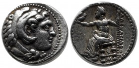 Kings of Macedon. Alexander III 'The Great' AR Tetradrachm. Babylon mint. 331-325 BC. (24mm, 17.22g). Head of Herakles right, wearing lion skin headdr...
