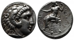 Kings of Macedon. Alexander III 'The Great' AR Tetradrachm. Uncertain mint in Asia Minor, 320-280 BC. (25mm, 17.12g). Head of Herakles right, wearing ...