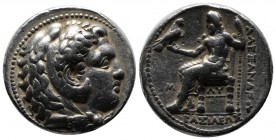 Kings of Macedon. Alexander III 'the Great', 336-323 BC. Tetradrachm (26mm, 17.07g), struck under Philip III, Babylon mint, Circa 323-317 BC. Head of ...