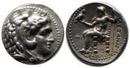 Kings of Macedon. Alexander III 'The Great'. 336-323 BC. AR Tetradrachm (24mm, 17.10g). Babylon mint, 311-305 BC. Struck by Seleukos I Nikator. Head o...