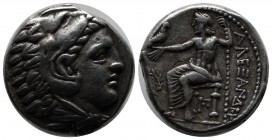 Kings of Macedon. Kassander. As regent, 317-305 BC. AR Tetradrachm (24mm, 17.23g). In the name and types of Alexander III. Amphipolis mint. Struck cir...