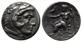 Kings of Macedon. Philip III Arrhidaios. 323-317 BC. AR Drachm (17mm, 4.13g). Uncertain mint in western Asia Minor. Head of Herakles right, wearing li...