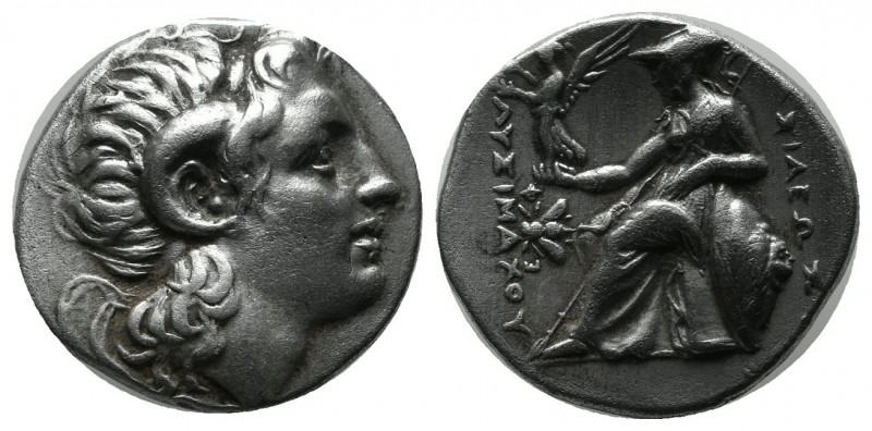 Kings of Thrace. Lysimachos 305-281 BC. AR Drachm (18mm, 4.23g). Ephesos mint. S...